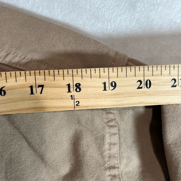 L.L. Bean Large Made in USA Vintage Duck Camo Canvas Khaki Shirt Workwear EUC - Picture 12 of 14